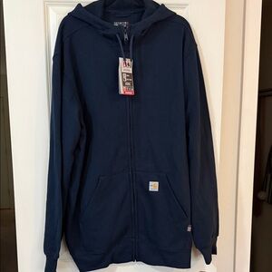 Carhartt FR Flame Resistant Dark Blue Zip-Up Hoodie